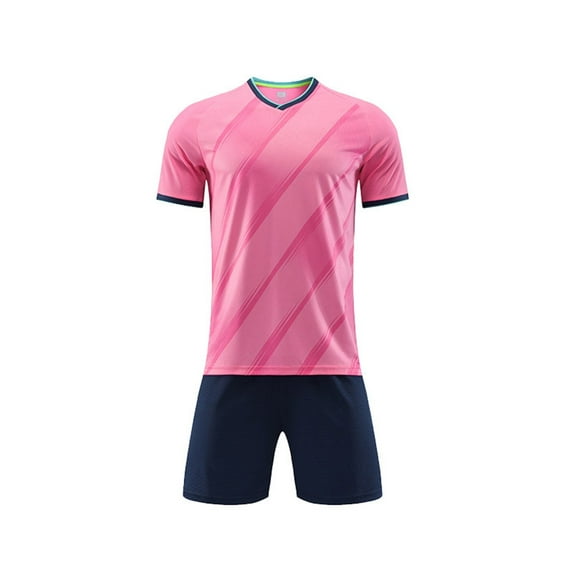 XYIJANI Soccer Game Children's Soccer Short Sleeved Boys and Girls Soccer Practice Sports (Pink,M)