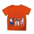 thumbnail image 1 of XYIJANI T-Shirts Hot American Independent Dog Fun Print Jumper Summer Children Casual Loose Short Sleeve T Shirt Toddler Top Shirts Boys Boys T Shirts (orange,100), 1 of 3