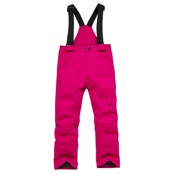 XYIJANI Toddler Snow Pants Girls Boys Casual Waterproof Windproof Overalls Winter Warm Snow Bibs Playsuit Kids Snowsuit Girls Boys Ski Cargo Pants (Hot Pink,M)