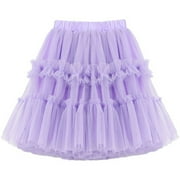 XYIJANI Tulle Skirts for Girs Kids Toddler Baby Girls Spring Summer Solid Ruffle Tulle Skirts Princess Skirts Skirt (Blue,150)
