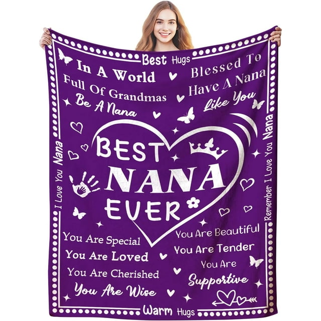 XYIN Birthday Gifts for Grandma Blanket,3D Printed Nana Grandma