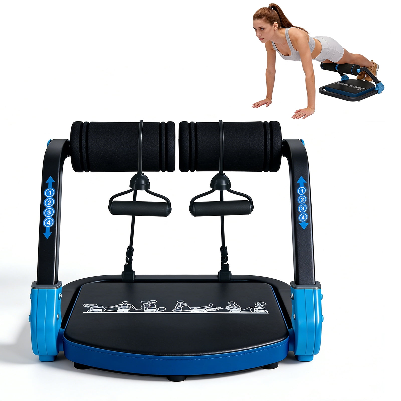 XYJBHB Ab Machine, Sit Up Exercise Equipment With 3 Adjustable ...