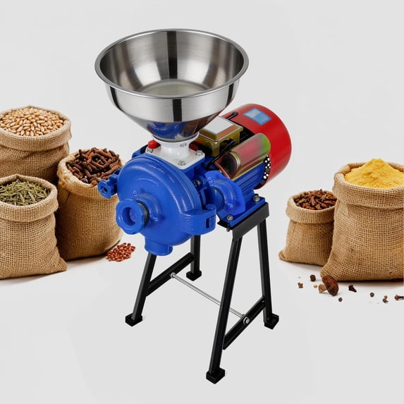 XYJBHB Commercial Electric Grain Grinder Mill 3000W, Heavy Duty Dry Wheat Corn Feed Mill, 1460r/min High Speed Spice Herbs Grinding Machine with Adjustable Knob & Stainless Funnel, 110V