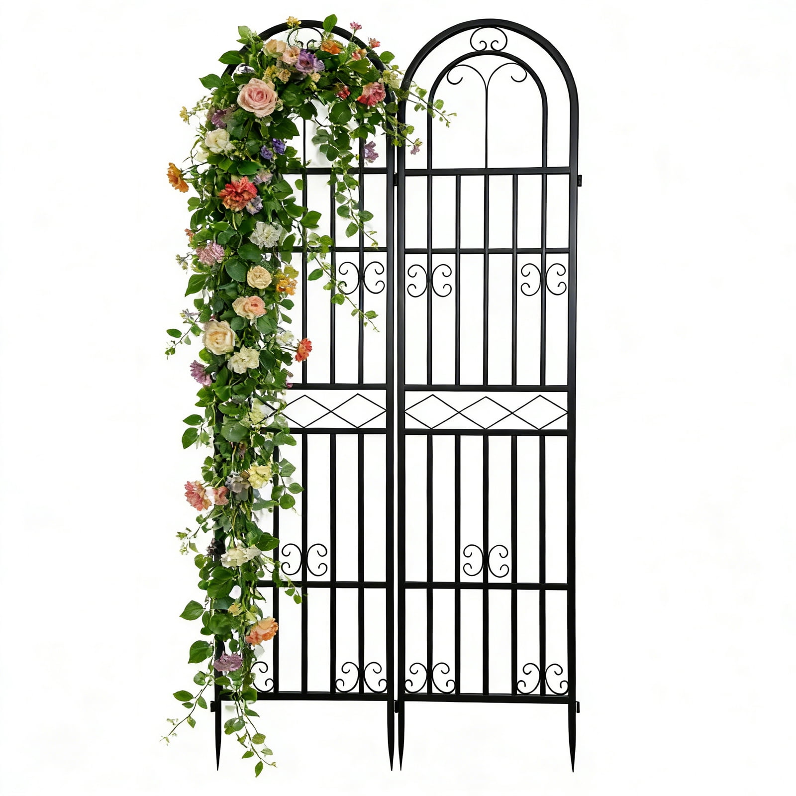 XYJBHB Heavy Duty 87" Metal Plant Trellis 2-Pack, Rustproof Cucumber & Tomato Support for Garden Vegetables