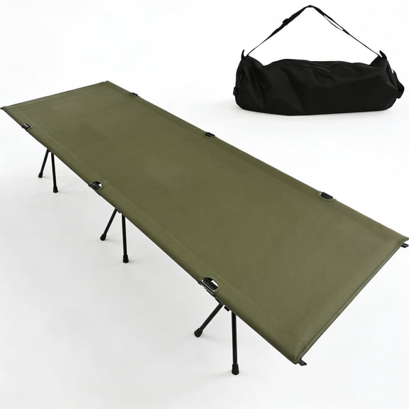 XYJBHB Portable Ultralight Camping Cot, 300 lbs Load Capacity Folding Sleeping Bed, Height Adjustable Aluminum Cot with 300D Oxford Fabric for Backpacking & Travel