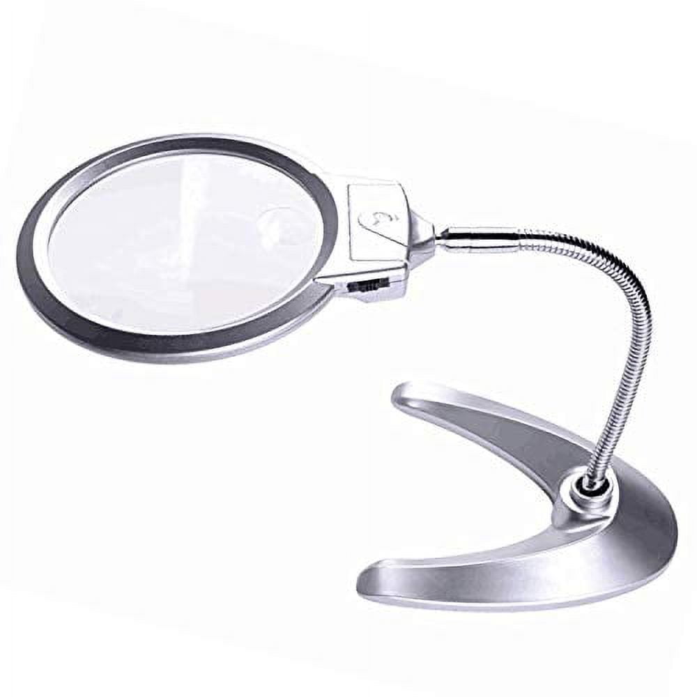  36LED Lighted Magnifying Glass with Stand, 3X 5X 8X 10X LED  Hands Free Magnifying Glass Lamp for Reading,Magnifier Desk Lamp for Crafts  Jewelry Soldering Sewing / 3X : Health & Household
