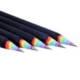 XYKA 5PCS Black and White Wood Set Rainbow Pencils School Office