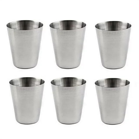 XYKA 6Pcs Stainless Shot Glasses 1oz/30ml Compact and Portable Anti- Drink Cups for Coffee Be-er Whisky Ideal for Bar Home and Outdoor Activities