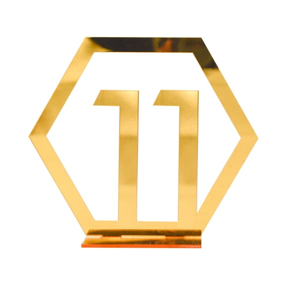XYKA Clearance Three- Gold Acrylic Wedding Table Number Cards Numbers 1 to 15 Enhance Your Wedding Reception with These Elegant Gold Table Number Holders Perfect for Marking Guest Seating