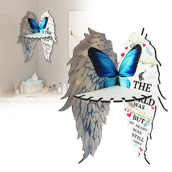 XYKA Corner Shelves Wall Mounted Angel Wooden Floating Corner Shelves Rustic Bathroom Corner Shelf Storage Cabinet Corner Shelf Organizer Rack Corner Bookshelf For Bedroom