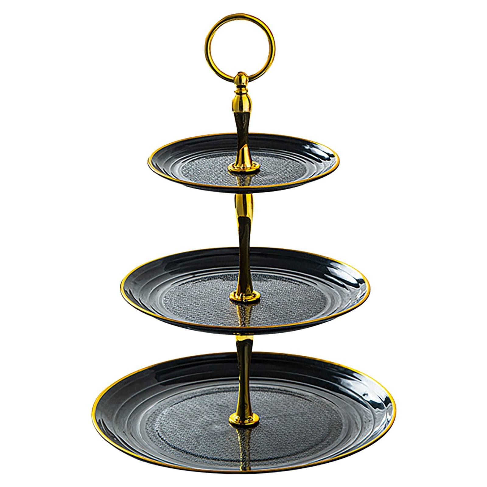 XYKA Cupcake Stand Ceramics Cake Stand European Fruit Plate Three Layer ...