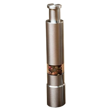 XYKA Modern Thumb Click Salt and Pepper Grinder with Refillable Premium Stainless Steel Salt Grinder and Pepper Mill Set with Thumb Button for One Hand Operation