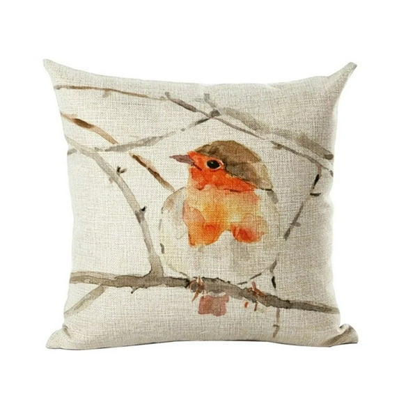 XYKA "Porch Patio Birds Throw Pillow for Spring Farmhouse Decoration Decorative Cotton Cushion for Outdoor and Easy to with Hidden Zipper Perfect for Enhancing Your Room's Ideal for Coffee Shops