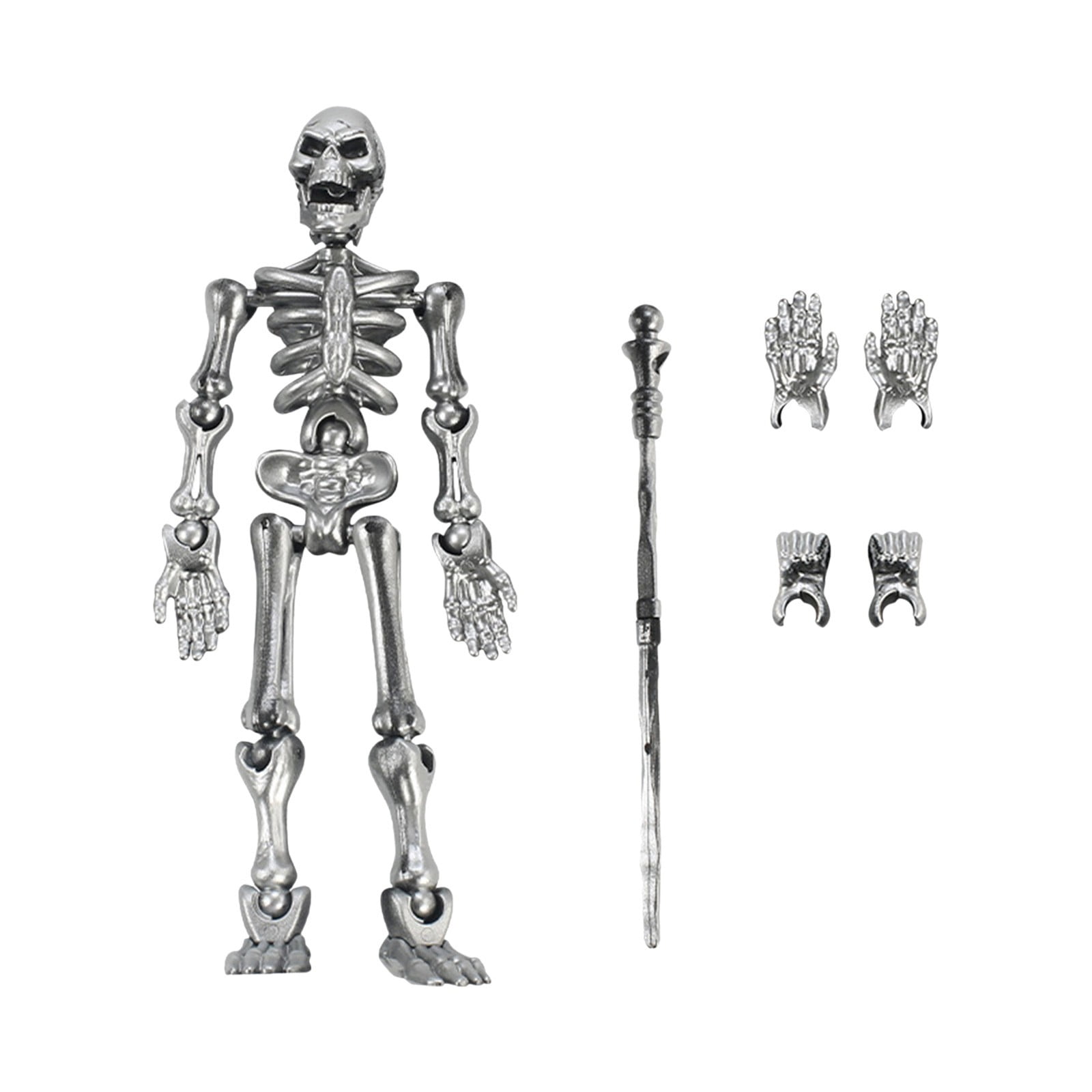 XYKA Posable Skeleton Action Figure with Replaceable Hand Accessories ...