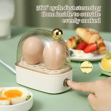 XYKA Rapid Hard Boiled Egg Cooker Steamer with 2 Egg Capacity Compact Detachable Egg Boiler Maker for Quick Breakfast or Snack Food Grade Material with Timer-Off Function to Dry Burning Ideal for Dorm