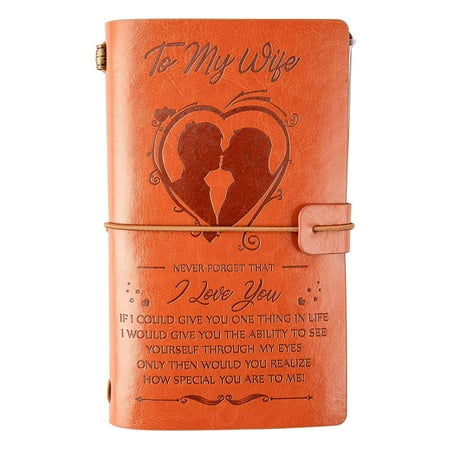 XYKA to My Wife Leather Journal from Mom - Personalized Refillable Notebook with Engraved Message - Perfect Birthday, Christmas, and Anniversary Gift PU Leather with 120 Pages
