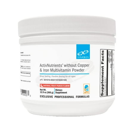 XYMOGEN ActivNutrients without Copper & Iron Multivitamin Powder - Daily Wellness Support for All Ages - Antioxidant Support - Non-GMO & gluten-free - Fruit Punch Flavor - 60 Servings