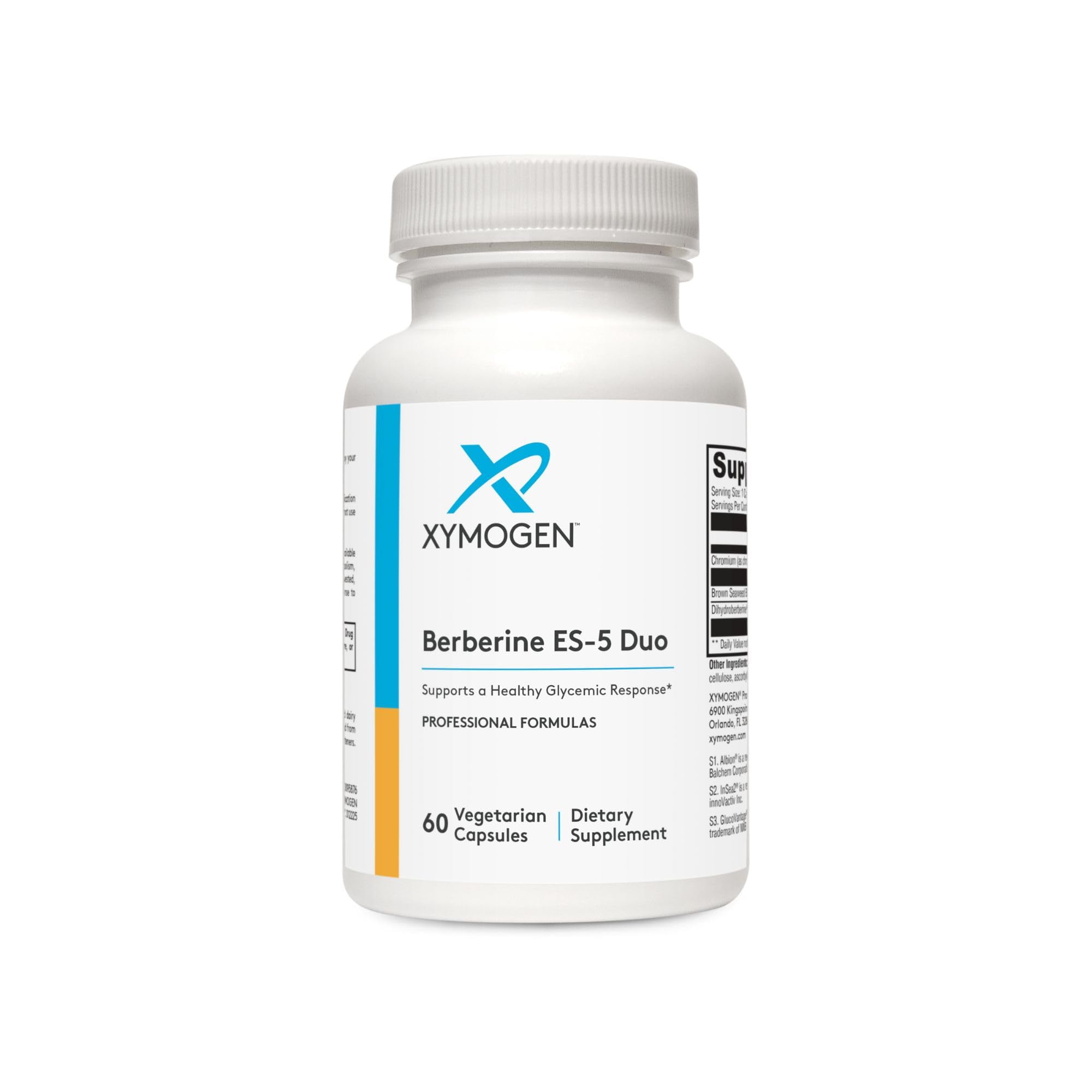 XYMOGEN Berberine ES-5 - Dihydoberberine & Polyphenols from Brown Seaweed - Supports Metabolic Cellular Health - 5x the Bioavailability of Berberine - Vegan & Gluten-Free - 60 Capsules