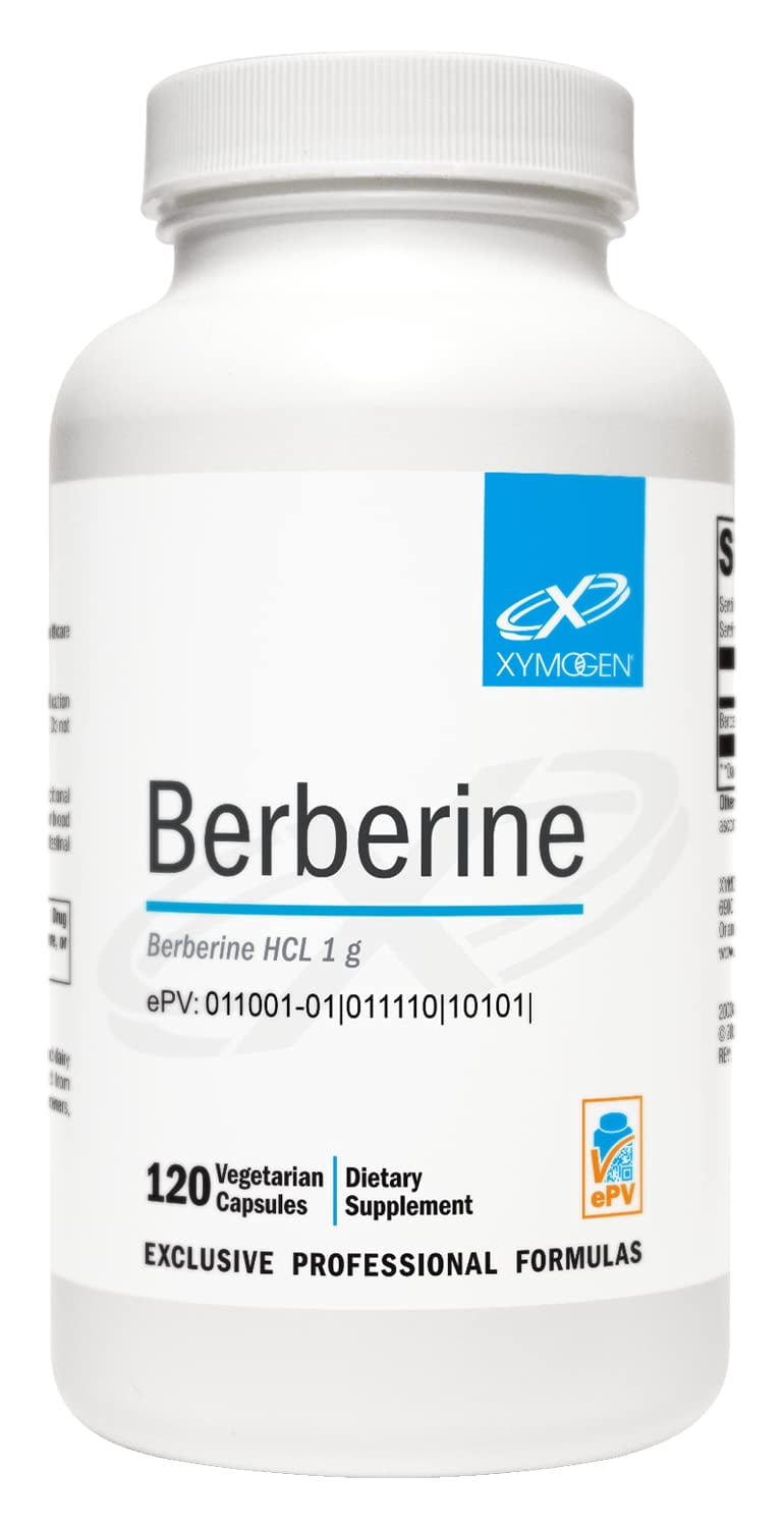 XYMOGEN Berberine Supplement - Metabolism + Immune Support Supplement - HCL Supplement for Low Stomach Acid - Gluten Free + Non-GMO (120 Capsules)