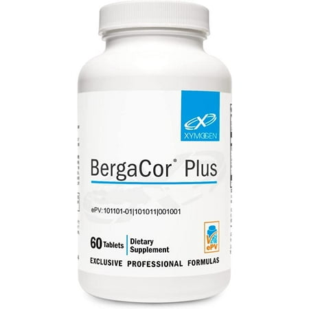 XYMOGEN BergaCor Plus - Heart & Cardiovascular Support - 8 mg Bergamot & 500 mg Amla Superfruit - Vegetarian, Gluten-Free & Non-GMO - 60 Tablets