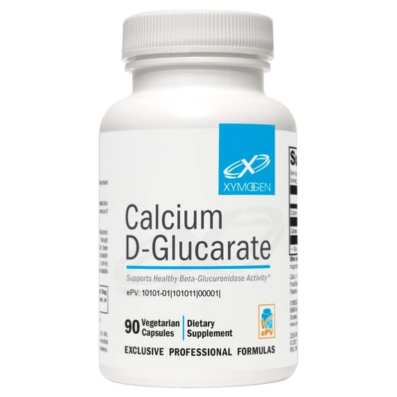 XYMOGEN Calcium D-Glucarate - Supports Endocrine Health & Liver Detox Pathways - Vegan, Gluten-Free & Non-GMO - 90 Capsules