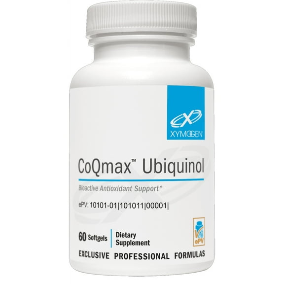 XYMOGEN CoQmax 200mg CoQ10 ubiquinol - Patented, Stabilized Form - Coenzyme Q10 for Antioxidant, Cognitive + Heart Health Support (60 Softgels)