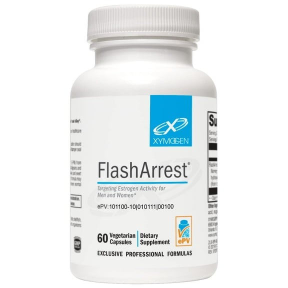 XYMOGEN FlashArrest - Targets Estrogen Activity for Both Men + Women - Hops Extract + Norway Spruce Extract - Helps Relieve Normal Menopausal Symptoms Like Hot Flashes (60 Capsules)