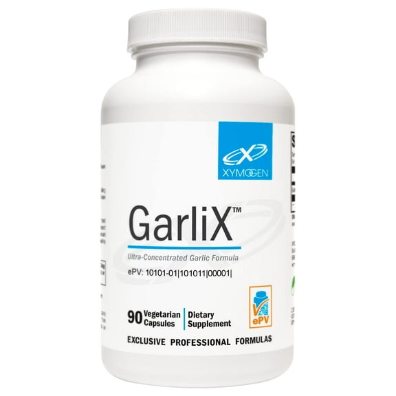 XYMOGEN GarliX - Ultra-Concentrated Garlic Supplement with Allicin + Alliin to Support Antioxidant Activity, Cardiovascular + Immune Health (90 Capsules)