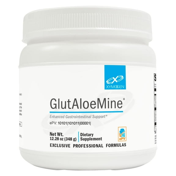 XYMOGEN GlutAloeMine Powder - Supports Gut Health - 3000 mg L Glutamine Powder with DGL Deglycyrrhizinated Licorice, Aloe Vera Extract, Arabinogalactan for GI Health (12.28 oz)