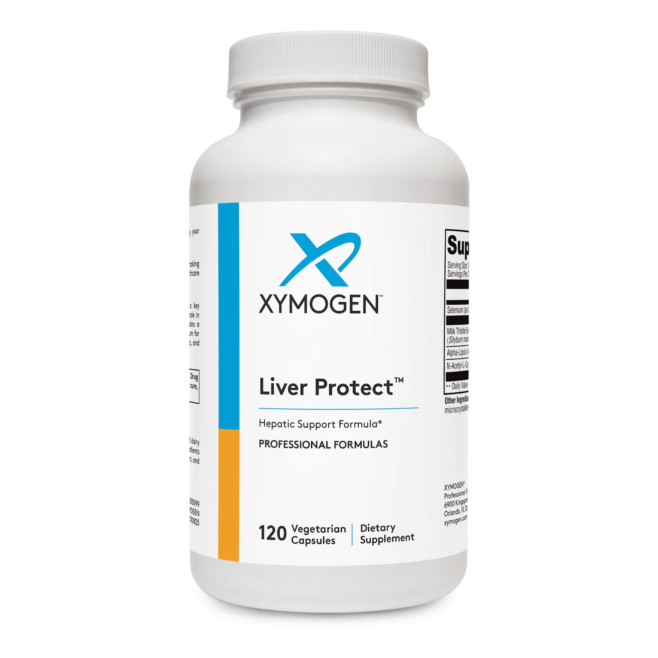 XYMOGEN Liver Protect Liver Health and Antioxidant Support Supplement Milk Thistle, Alpha Lipoic Acid, NAC and Selenium Gluten Free and Vegetarian 120 Capsules