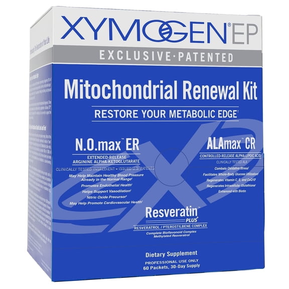 XYMOGEN Mitochondrial Renewal Kit - Mitochondrial Supplement for Healthy Cell Function - Metabolic Support - Resveratrol, Quercetin & Pterostilbene - Gluten-Free & Non-GMO - 60 Packets