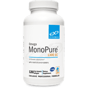 XYMOGEN Omega MonoPure 1300 EC - Fish Oil with 3X Greater Absorption - DHA EPA Omega 3 Supplement for Heart Health + Cognitive Support (120 Softgels)