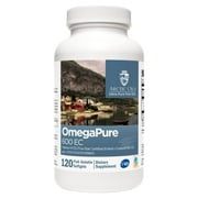 XYMOGEN OmegaPure 600 EC - Cardiovascular & Brain Support - IFOS Five-Star Certified Fish Oil - DHA EPA Omega-3 Supplement - Enteric Coated Softgels - 120 Softgel Tablets