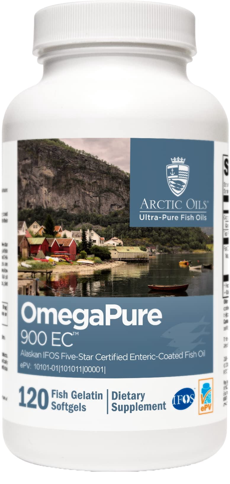 XYMOGEN OmegaPure 900 EC - Cardiovascular & Brain Support - IFOS Five-Star Certified Fish Oil - DHA EPA Omega-3 Supplement - Triglyceride Form - 120 Softgels