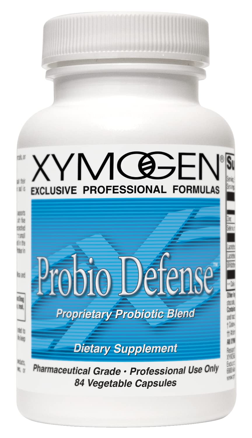 XYMOGEN Probio Defense - Pobiotics for Digestive Health - Daily Probiotic with Lactobacillus Rhamnosus Probiotic - Digestive Nutritional Supplements - Dairy Free Probiotics (84 Capsules)