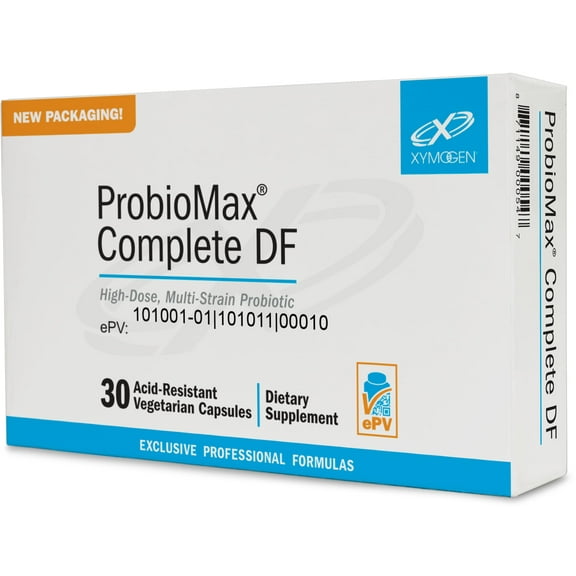 XYMOGEN ProbioMax Complete 45B - 45 billion CFUs - Digestive, Immune, & Microbiome Support - Acid-Resistant - Dairy & gluten-free - 30 Capsules