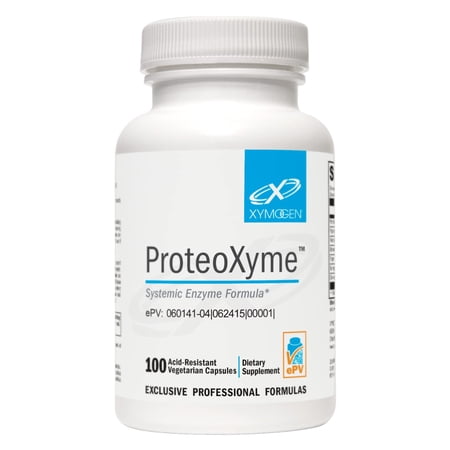 XYMOGEN ProteoXyme - Supports Systemic Enzyme & Immune Balance - Proteolytic Pancreatic Enzymes - Acid-Resistant Capsules - Vegetarian, Gluten-Free & Soy-Free - 100 Capsules