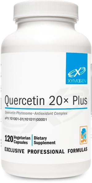 XYMOGEN Quercetin Complex - Quercetin 20× Plus - Quercetin Supplements with Vitamin C, N-Acetyl-L-Cysteine and Nettles - Formulated for Respiratory Support - Vegan and Gluten-Free (120 Capsules)