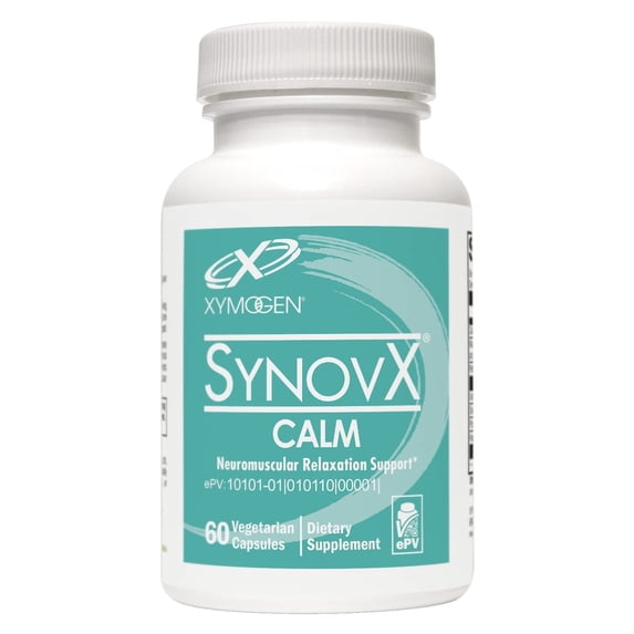 XYMOGEN SynovX Calm - Neuromuscular Relaxation Support with Valerian Extract - Calcium, Magnesium & Potassium - Vegetarian, Non-GMO & Gluten Free - 60 Capsules