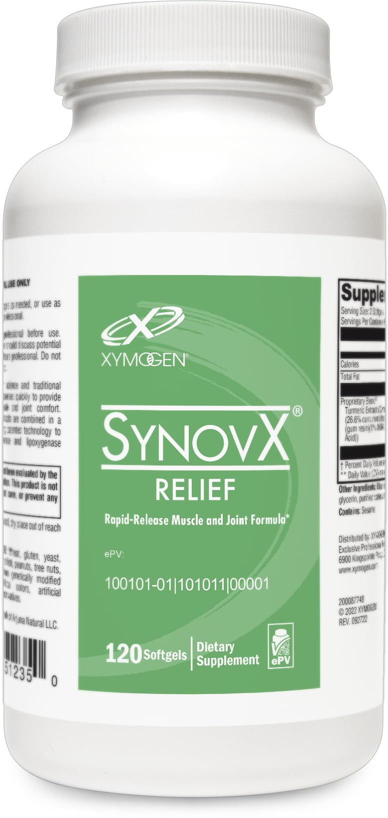 XYMOGEN SynovX Relief - Joint Support Supplement with Boswellia