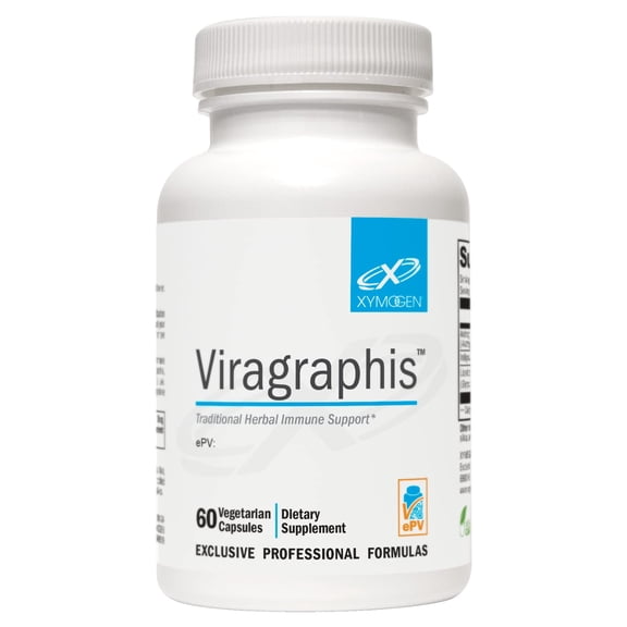 XYMOGEN Viragraphis - Powerful Short-Term Immune Health Support with Andrographis, Licorice Root + Indigowoad - Fast-Acting Cytokine Balance + Immune Support Supplement (60 Capsules)