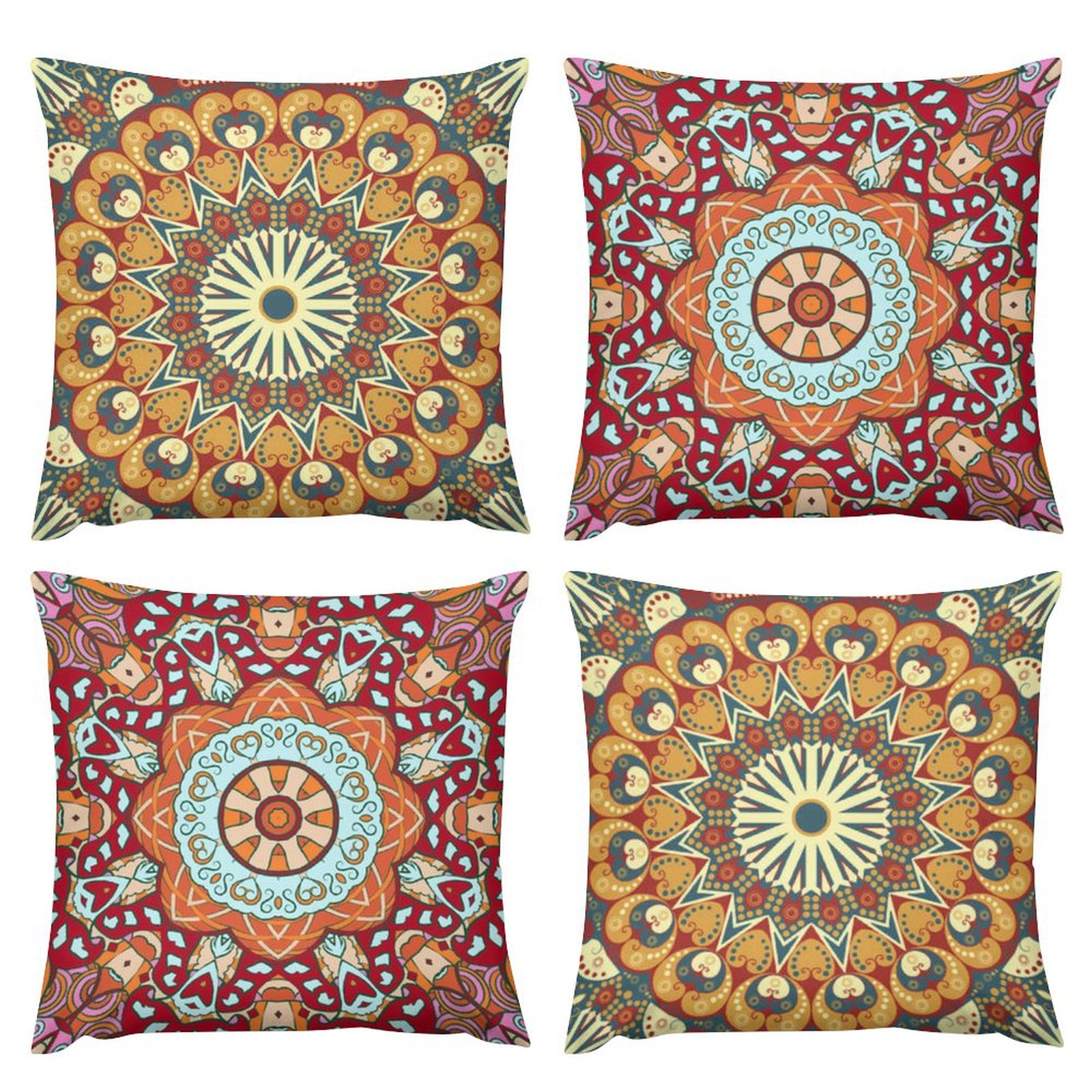 XYMX Kaleidoscope Polyester Pillow Covers 12x12 Inches, 2Piece