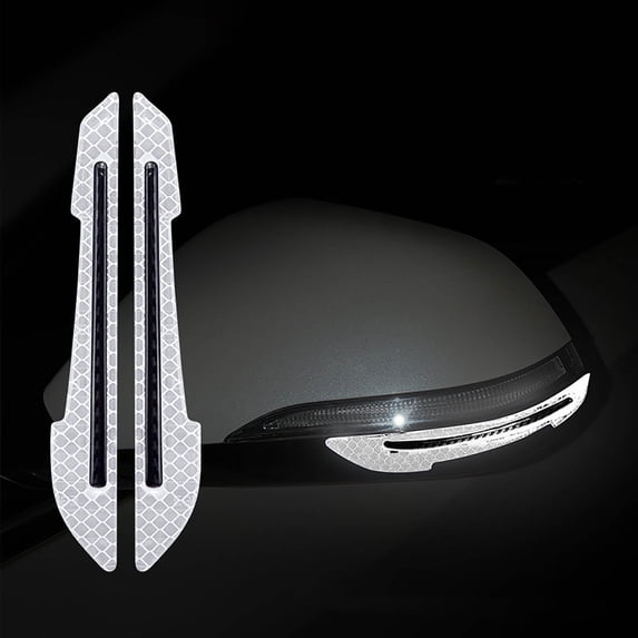 XYRSRUW 2 Pack Car Antiscratch Strip, Glowing Rear View Mirror Protection Tape, Reflective Collision Avoidance Strips, Night Safety Stickers for Vehicle Decoration