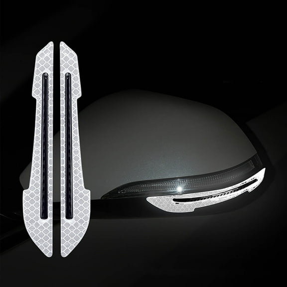 XYRSRUW 2 Pack Car Antiscratch Strip, Glowing Rear View Mirror Protection Tape, Reflective Collision Avoidance Strips, Night Safety Stickers for Vehicle Decoration