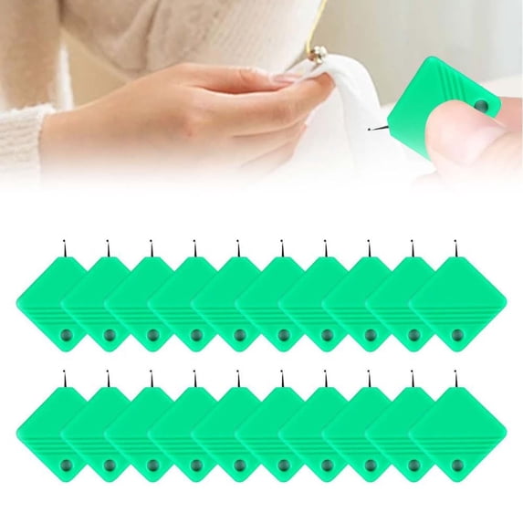 XYRSRUW 20Pcs Automatic Needle Threader, Effortless Hand Sewing Threading Device for Small Eye Needles, Easy-to-Use Needle Inserter Tool for Seniors and Low Vision Users