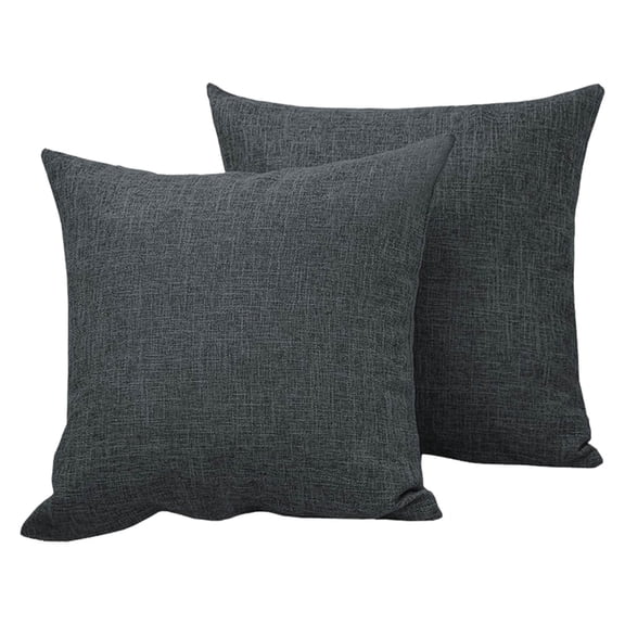 XYRSRUW 2PCS Linen Pillowcase Cushion, Comfortable Breathable Cover, Stylish Home Decoration, Perfect for Living Room, Sofa, Bed, Enhances Outdoor Spaces, 18x18in(16"x16",Dark Gray)