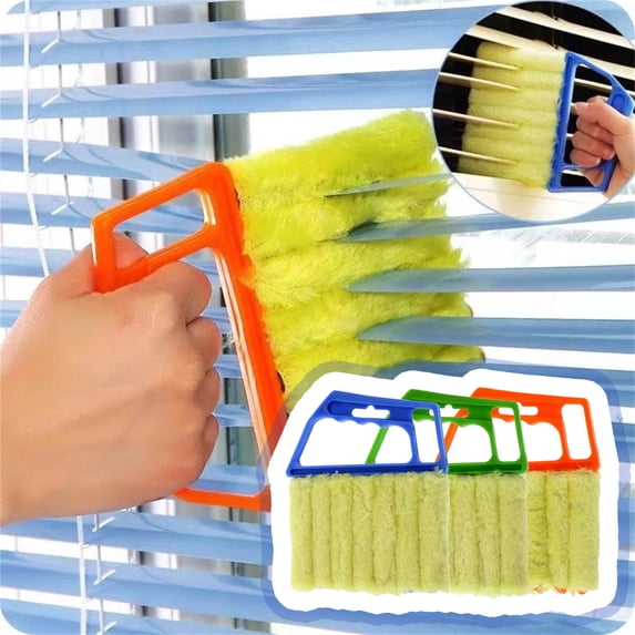 XYRSRUW 3PC Mini Blind Cleaner Tool, Compact Venetian Blind Duster Brush for Efficient Cleaning, Handheld Window Blinds Cleaning Device, Washable Shutter Slat Maintenance Tool