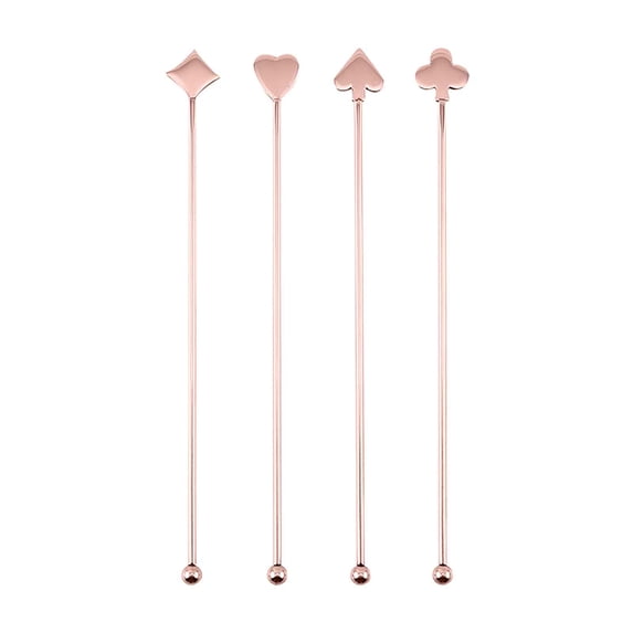XYRSRUW 4 Stainless Steel Cocktail Stirrers, Reusable Drink Mixing Sticks, Dishwasher Safe Beverage Swirling Tools, Multifunctional Bar Utensils for Coffee and Cocktails