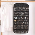 thumbnail image 1 of XYRSRUW 80 Pocket Jewelry Hanging Organizer, Non-Woven Jewelry Storage Bag, Transparent Grids Accessory Organizer, Curved Print Jewelry Display Solution, Beige and White, 1 of 6