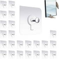 thumbnail image 1 of XYRSRUW Adhesive Wall Hooks, Heavy Duty No-Drill Hangers, Reusable Clear Sticky Hooks for Home & Kitchen, Strong Hold Up to 11lb, 1 of 5